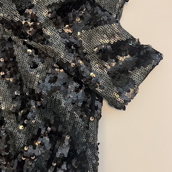 DRESS THE POPULATION 'LOLA' CHEVRON SEQUIN BODY-CON MINI DRESS XS - Picture 10 of 11